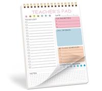 Bloc-notes pour enseignant, reliure à double bobine, carnet de notes de planification quotidienne, 52 feuilles pour la planification quotidienne et les plans de cours, carnet de notes de gestion des