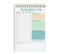 Bloc-notes pour enseignants, 50 feuilles de listes de choses à faire, organiseur d'écriture mignon, 14 x 21 cm, planificateur à double pour salle de ole primaire