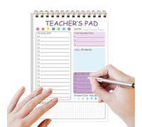 Bloc-notes pour enseignants - Planificateur quotidien | 50 feuilles de liste de tâches à faire pour enseignant - Mémo à de 5,8 x 20,3 cm, organisateur d'écriture, planificateur de tâches