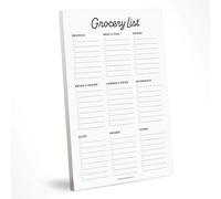 Bloc-notes pour liste de courses - 15,2 x 22,9 cm - 50 feuilles détachables - Minimaliste noir et blanc