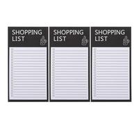 Bloc-notes pour Liste de Courses Magnétique, 3 Carnets Noirs