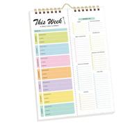 Bloc-notes pour planificateur de repas - 52 feuilles de menu hebdomadaire | Bloc-notes magnétique pour planification des repas, 20,3 x 15,2 cm, pour réfrigérateur hebdomadaire, à déchirer