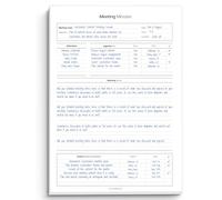 Bloc-notes professionnel pour réunion - Planifiez, enregistrez et suivez les actions, les ordres du jour de toutes vos réunions importantes - 50 feuilles détachables non datées A4 - Mono