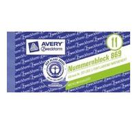 Bloc numéroté 1 1000, 105 x 53 mm, orange avery 869-10-1 Orange G