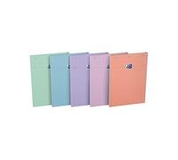 Oxford Bloc-notes Smart A4 21 x 29,7 cm – Petits carreaux 5x5 – 160 pages – Assortis pastel