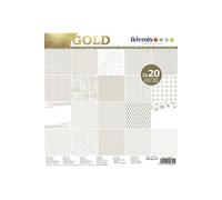 Artemio Bloc de 40 Feuilles de Papier Scrapbooking 30x30 cm Gold
