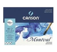 Bloc papier aquarelle (collé 1 côté) - 24x32cm - 40P - 200g/m2 - Montval Canson