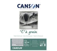 CANSON 'C' à Grain - Bloc 30 feuilles de papier dessin A3 - 250g/m² - Gris chiné