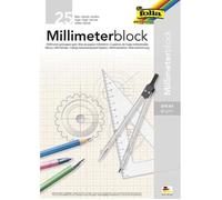 Bloc papier millimétré - FOLIA - A3 - 80 g/m2 - 25 feuilles - Quadrillage rouge et blanc