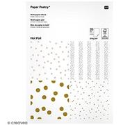 Bloc papier - Pois dorés et argentés - 21 x 29,5 cm - 20 feuilles