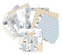 Bloc Papier Scrap, Papiers Décoratifs Double face, Papier pour Scrapbooking, Papiers décoratifs pour Journal Album de Bricolage (Jaune et blanc, 6 Inch)