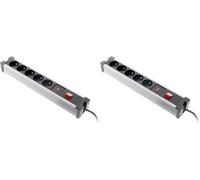 Bloc parafoudre 5x16A avec Interrupteur - Noir - Zenitech (Lot de 2)