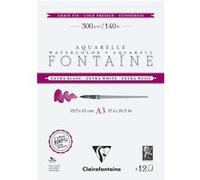 Bloc - Peinture aquarelle - Grain fin - A3 - 42x29,7cm - 300g - Clairefontaine - Fontaine