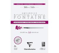 Bloc - Peinture aquarelle - Grain fin - A4 - 21x29,7cm - 300g - Clairefontaine -