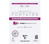 Bloc - Peinture aquarelle - Grain fin - A4 - 21x29,7cm - 300g - Clairefontaine - Fontaine