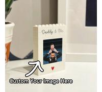 Bloc photo personnalisé Daddy & Me ® Brick, cadeau pour papa, blanc, bloc de construction, puzzle, cadeau, lui, papa, fête des pères, grand-père Taille UniqueABS