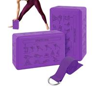 Bloc Pilates Léger Haute Densité - Ensemble de 2 Pièces de Yoga Cales de Yoga texturée antidérapante, Support EVA | Débutants, Femmes, Adultes, Étirement, Équilibre, Flexibilité, Me