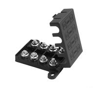 Bloc porte-fusible 4 voies 200 A 4 fusibles avec 8 bornes de connexion pour systèmes à double batterie et véhicules 4 x 4, boîtier PA66, rails de collecte de courant en cuivre