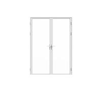 Bloc porte réversible à deux battants en aluminium et verre trempé - 2 x H204 x L73 cm - Blanc - LOXTON