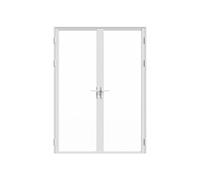 Bloc porte réversible à deux battants en aluminium et verre trempé - 2 x H204 x L83 cm - Blanc - LOXTON