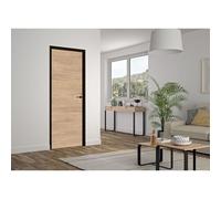Bloc Porte Reversible chêne clair Rio Huisserie Noire H. 204 X 83 X 4 Cm