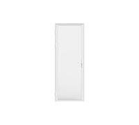 Bloc porte réversible en aluminium et verre trempé dépoli - H204 x L73 cm - Blanc - LOXTON