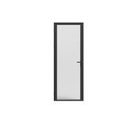 Bloc porte réversible en aluminium et verre trempé dépoli - H204 x L93 cm - Noir - LOXTON