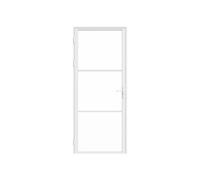 Bloc porte réversible en aluminium et verre trempé - H204 x L73 cm - Blanc - MASERU