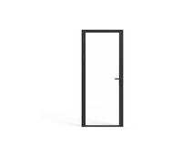 Vente-unique - Bloc porte réversible en aluminium et verre trempé - H204 x L73 cm - Noir - LOXTON
