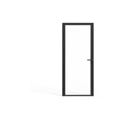 Bloc porte réversible en aluminium et verre trempé - H204 x L83 cm - Noir - LOXTON