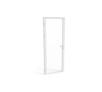 Bloc porte réversible en aluminium et verre trempé - H204 x L93 cm - Blanc - LOXTON
