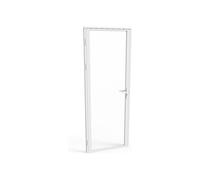 Vente-unique - Bloc porte réversible en aluminium et verre trempé - H204 x L93 cm - Blanc - LOXTON