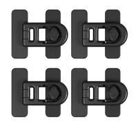 Bloc Porte Sécurité Noir Lot de 4 Cadenas Frigo Adhésif Sans Perçage | Matériau ABS Rigide, Mécanisme Rotation 90 Degrés, Verrouillage Adulte, Retrait Thermique Sans Résidu, Forme en H Pratique