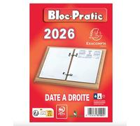 Bloc-Pratic 2026, 1 Bloc éphéméride, date à droite, Socle non inclus