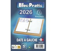 Bloc-pratic Éphéméride 2026, 120 x 82 mm, Date à Gauche