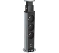 Bloc prise escamotable - LEGRAND - Incara Tower - 3 prises - 2 ports USB - Cordon 2 m