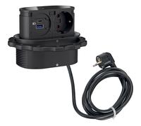 Bloc prise secteur et USB et chargeur à induction Minimax pour les bureaux Rhéa - Noir
