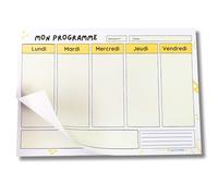 Bloc programme semaine 5 jours - mini planner A5 compact pour travail, étude ou organisation familiale. Planning tableau hebdomadaire Organisatoo