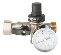 Bloc réducteur 3-en-1 avec clapet + Vanne - Ecrou tournant /Mâle 20/27 + Mano