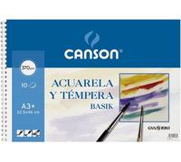 Bloc Scolaire Basik 370 Gr. Pour Tempera Et Aquarelle A3+ 10 Feuilles Guarro Canson C200400697