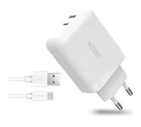 Urban Factory Bloc secteur PSC45UF USB-C/USB-A avec câble USB-C/A 1m Blanc