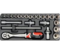 Bloc-tiroir 385x175x41mm y compris jeu d'outils 1/2", 24 pièces