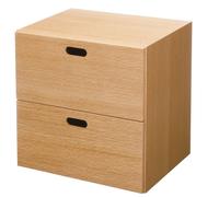 Bloc-tiroir en chêne - 2 tiroirs (Dont Eco-part. 0,82 €) One Colour 1 x 2