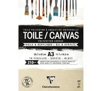 Clairefontaine Bloc encollé 975211C – 10 toiles prêtes à peindre 29,7x42 cm 200 g Grain de sable