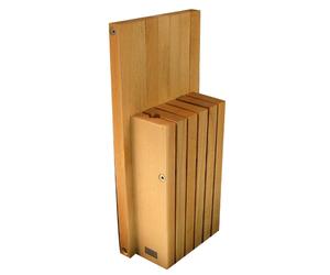 Bloc universel en bois - pour 5 couteaux