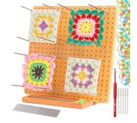 Blocage Board pour crochet - outils de crochet, accessoires de fil | Panneau de blocs de tricot en bois pour carrés, kit de blocage d'artisanat bricolage avec 50 épingles et pour les voyages,