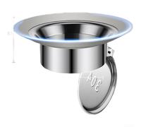 Blocage de vidange de cuvette de sol de salle de bain, en acier inoxydable 304 avec valve de gravité, joint anti-odeur pour toilettes à trou rond, débit d'eau rapide et lisse (B)