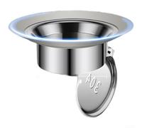 Blocage de vidange en acier inoxydable pour cuvette de sol - Valve de gravité - Anti-odeur - Activé par gravité - Pour salle de bain - Anneau en caoutchouc double pente - Drainage rapide - Argenté (A)