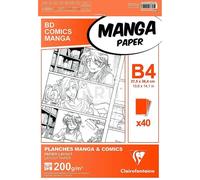 BLOCCO CARTA B4 PER ILLUSTRAZIONE MANGA " BD COMICS MANGA " 40 FG - 200 GR