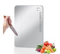 BLOCE Mini planche à découper en titane antiadhésive pour cuisine, double face, en acier inoxydable de qualité alimentaire pour la viande, le fromage, les légumes (mini)